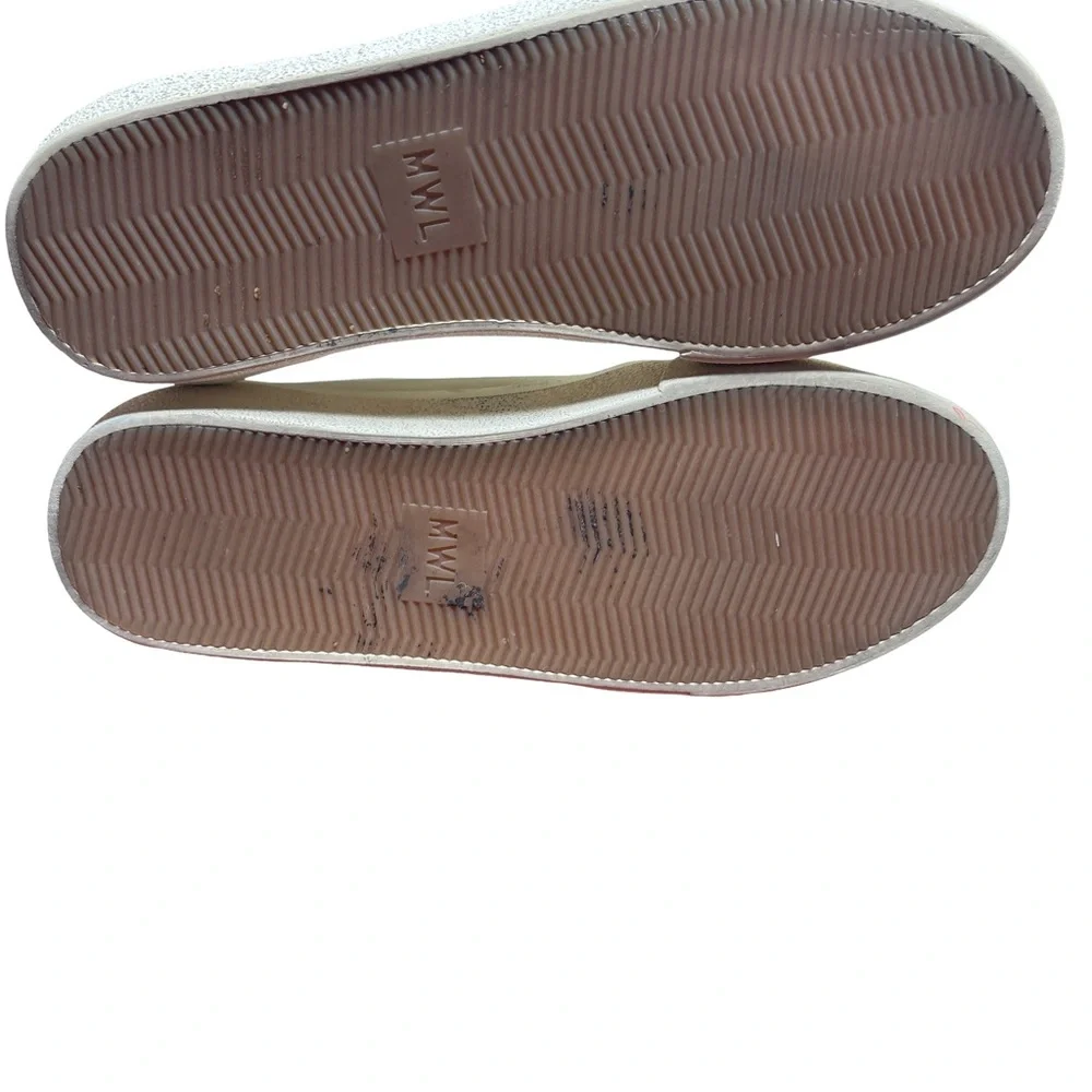 Madewell Cream & Tan Colorblock Sidewalk Low Top Sneakers Woman 7.5/Men 6